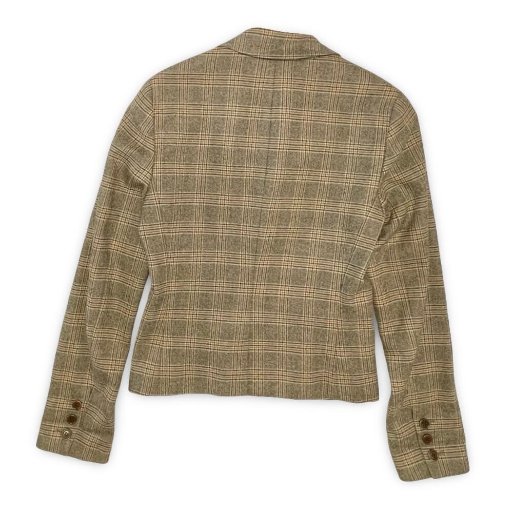 Theory Wool Plaid Blazer Jacket Size 6 | Cropped Preppy Y2K Fall - Picture 5 of 12